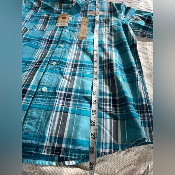 NWT Men's Urban Pipeline Turquoise Plaid Shirt Size Medium - Picture 8 of 13